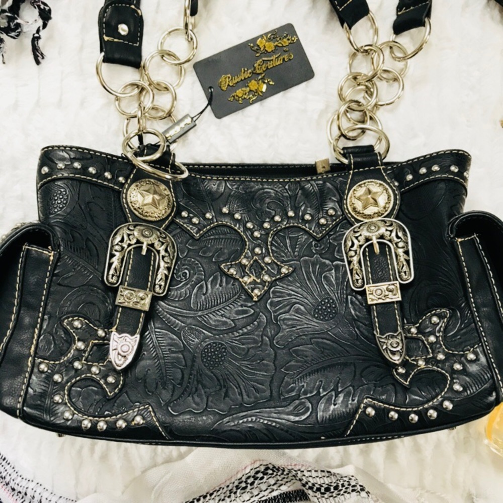 ➰NEWStudded Embellished Leather Handbag!